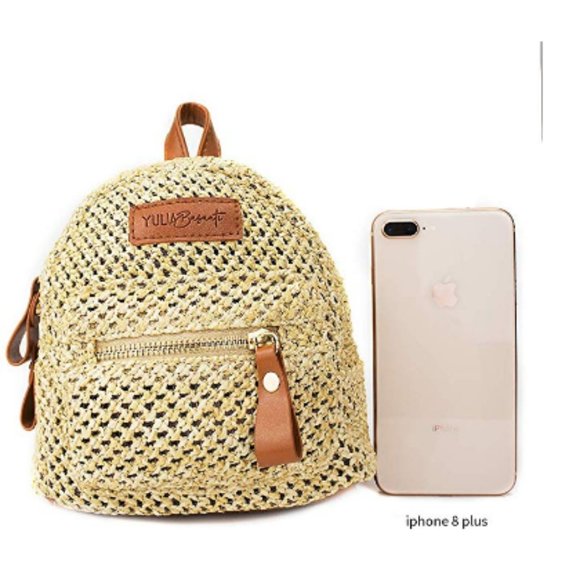 Mini Straw Purse Tiny Backpack For Women and Girls - Picture 7 of 7